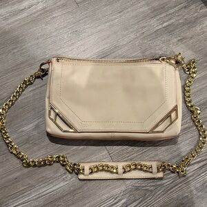 Vintage Botkier Cream Clutch with Gold Chain